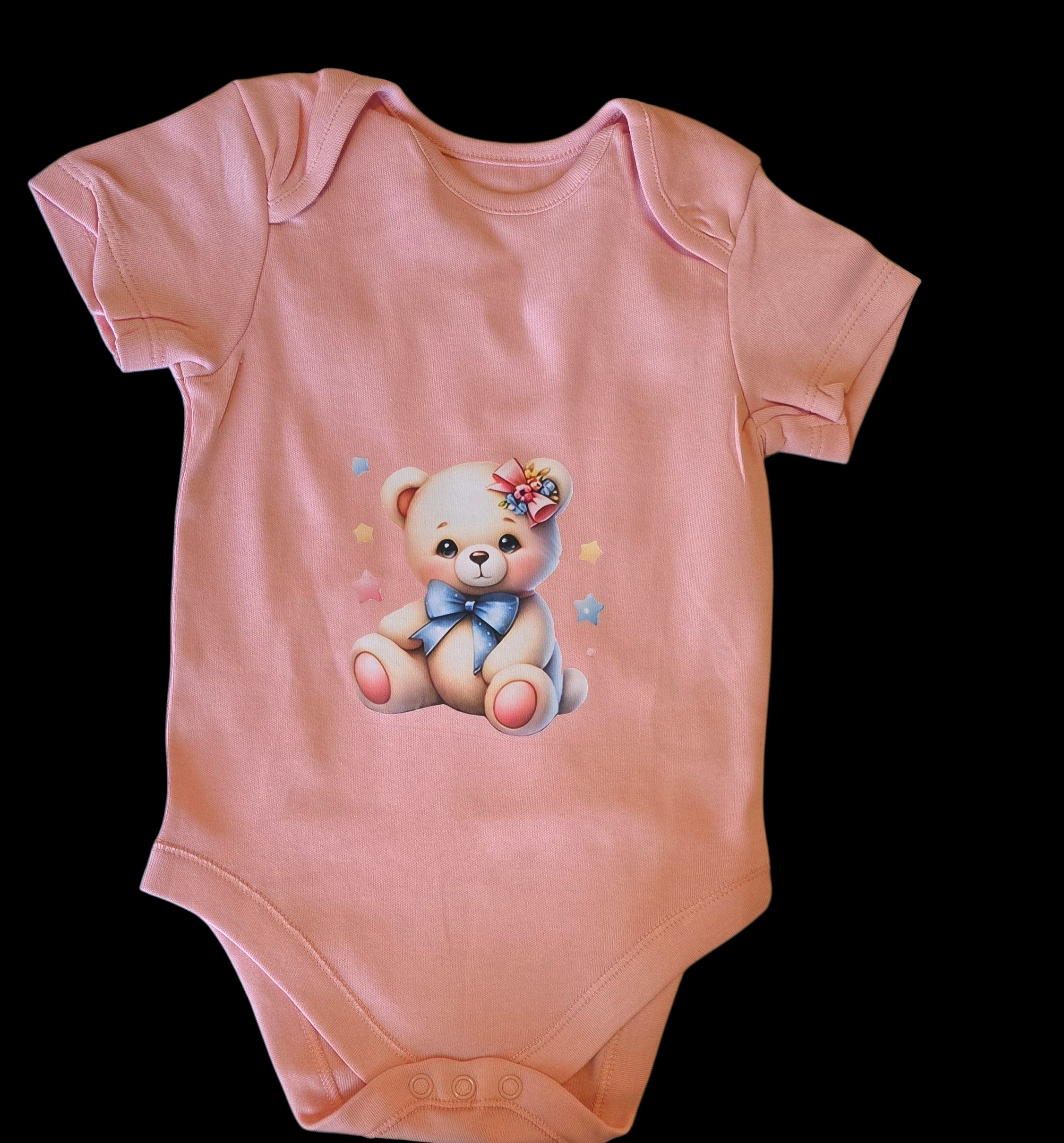Baby bodysuit printed with baby bear