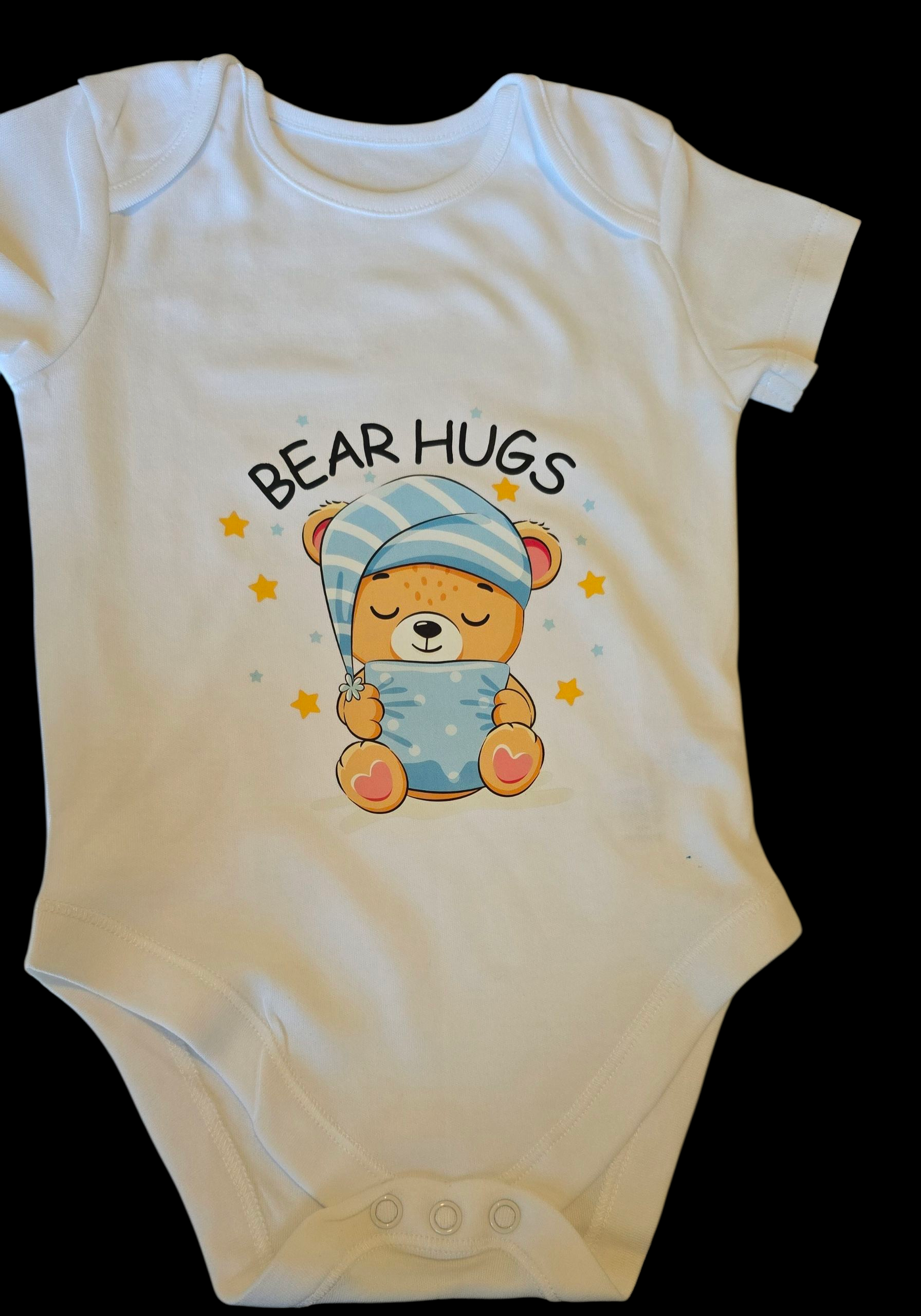 Baby bodysuit with bear hugs