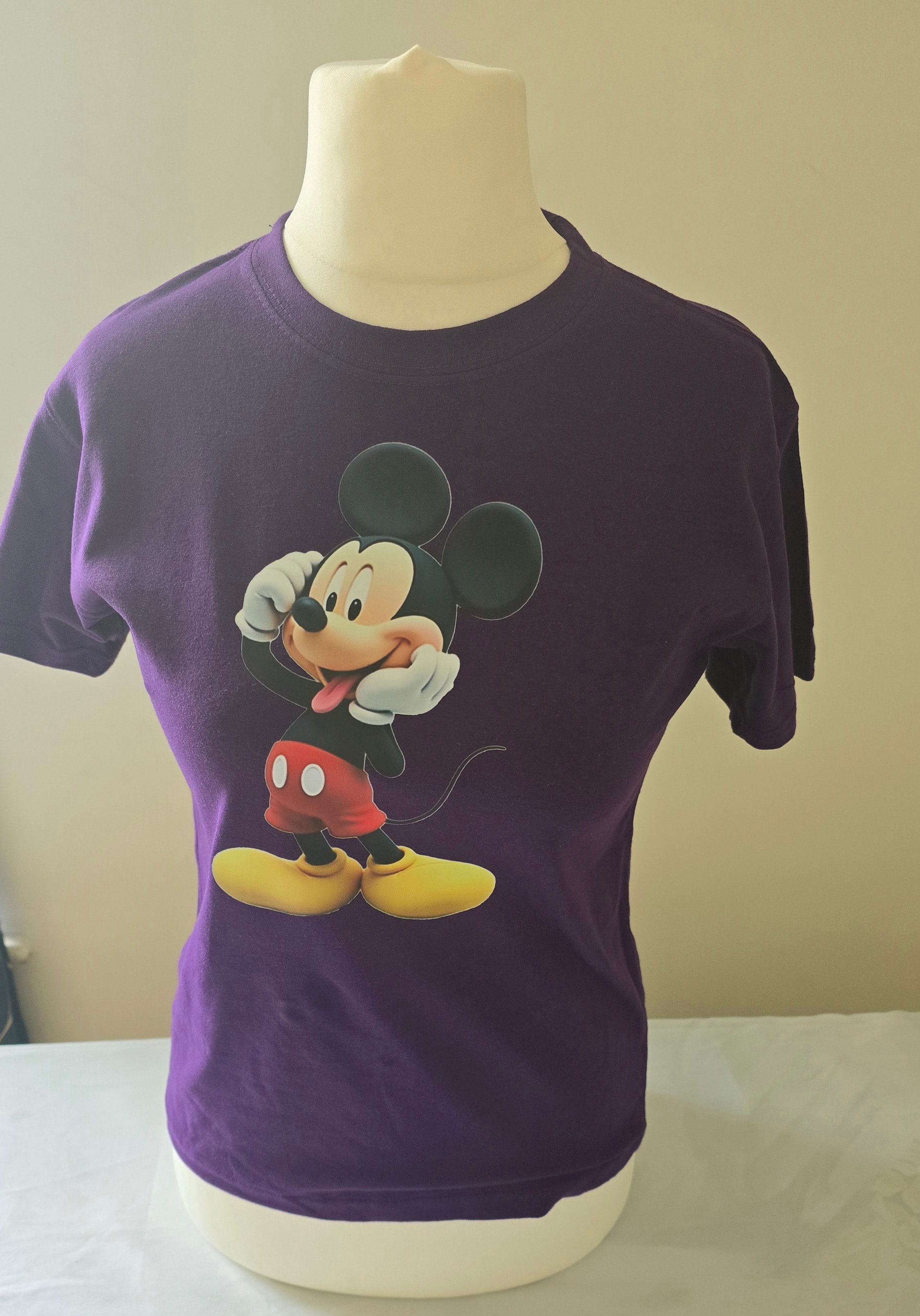 Girls printed t-shirt with Mickey colour purple